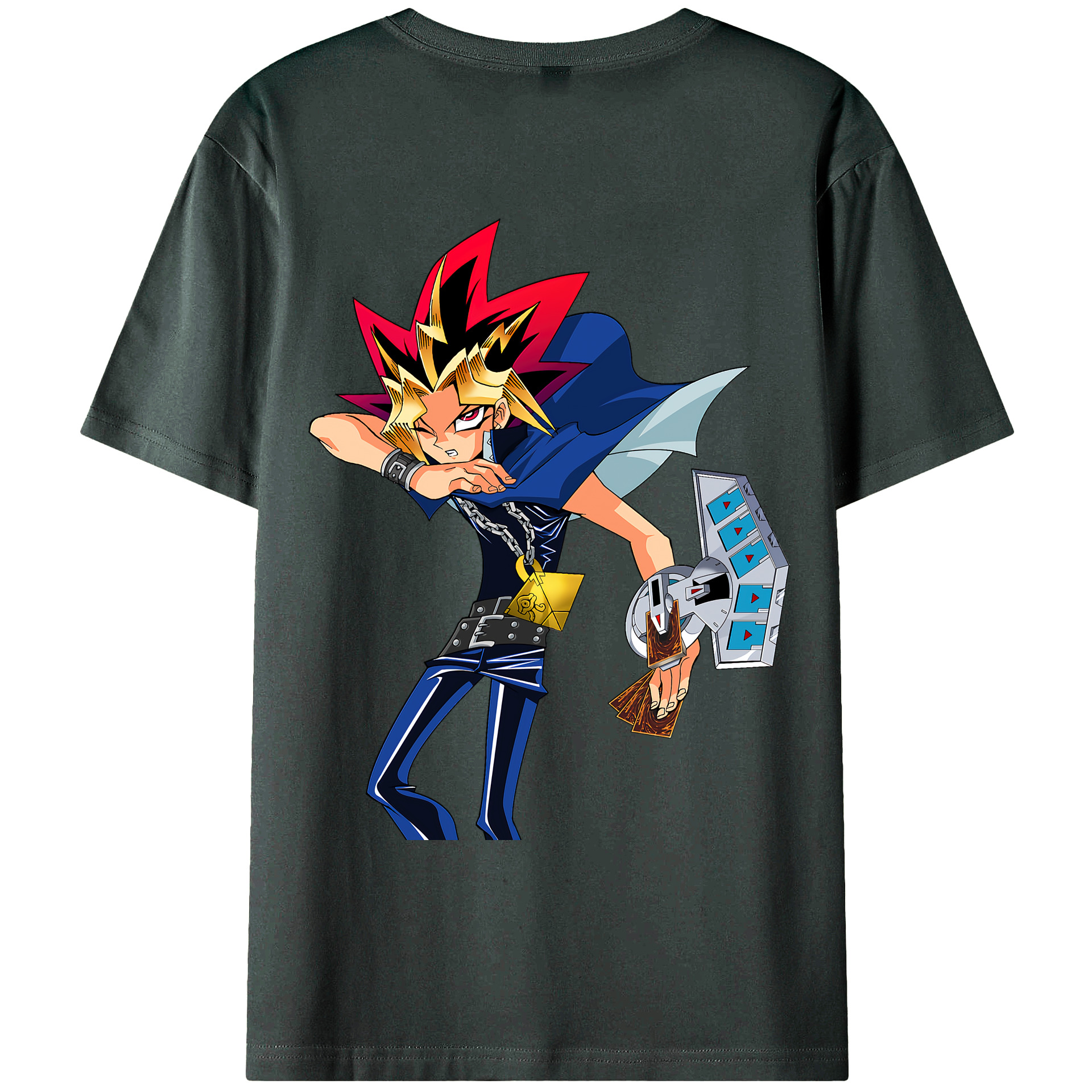 （画像用） 遊☆戯☆王 Yu-Gi-Oh! 綿100％ メンズ半袖Tシャツ（バックプリント） 通気性